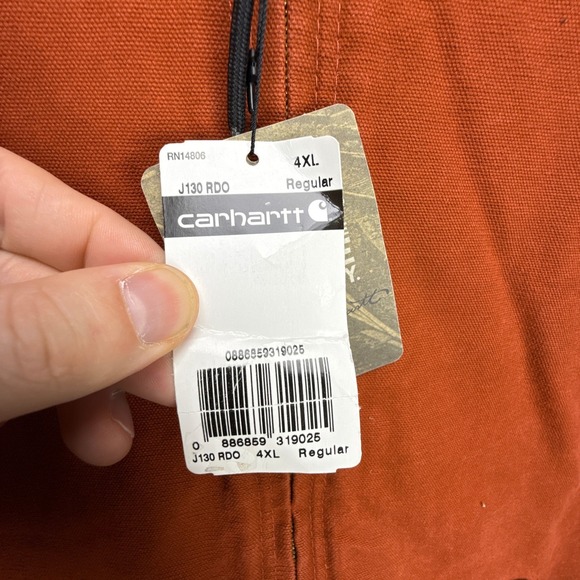 Carhartt Active Jacket Mens 4XL J130 RDO Red Orange NWT NOS - Picture 5 of 12